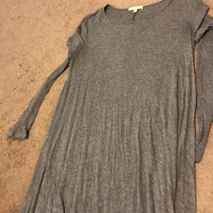 Gray Long Sleeve T-shirt dress